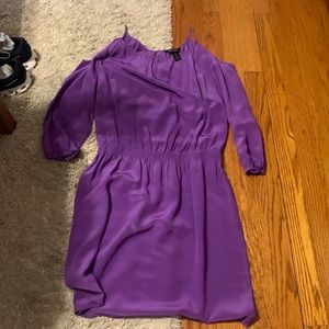 White House Black Market silk cold shoulder dress M